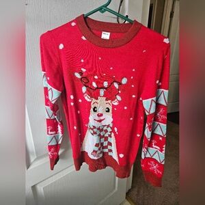 Boys Festive Red Reindeer Sweater - Worn Only Once!